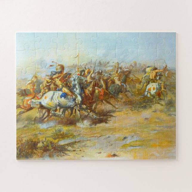 The Custer Fight Charles Marion Russell 1903 Jigsaw Puzzle (Horizontal)