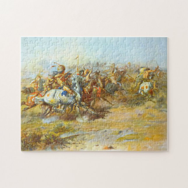 The Custer Fight Charles Marion Russell 1903 Jigsaw Puzzle (Horizontal)