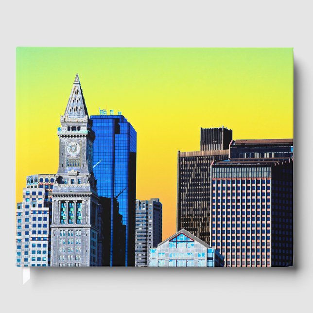 The Custom House Boston USA Poster Card Magnet Guest Book (Front)