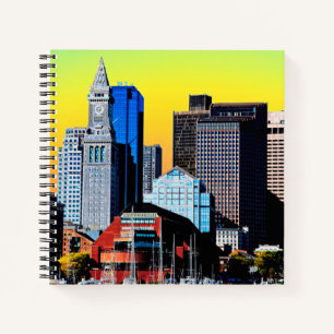 The Custom House Boston USA Poster Cloth Face Mask Notebook