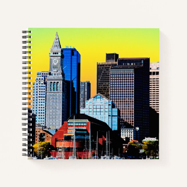 The Custom House Boston USA Poster Cloth Face Mask Notebook (Front)