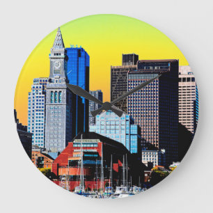 The Custom House Boston USA Poster Large Clock