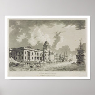 The Custom House, Dublin, 1792 (engraving) Poster