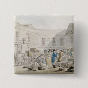 The Customs House at Boulogne (w/c with pen and gr 15 Cm Square Badge
