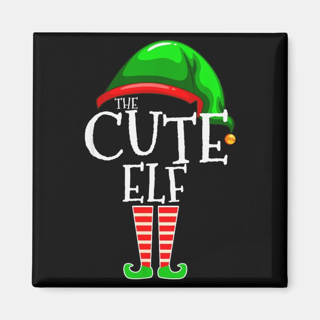 The Cute Elf Group Matching Family Christmas  Magnet (Front)