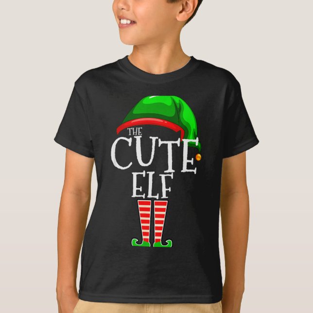 The Cute Elf Group Matching Family Christmas  T-Shirt (Front)