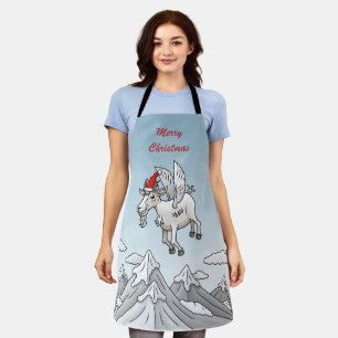 The Cute Flying Christmas Goat Apron