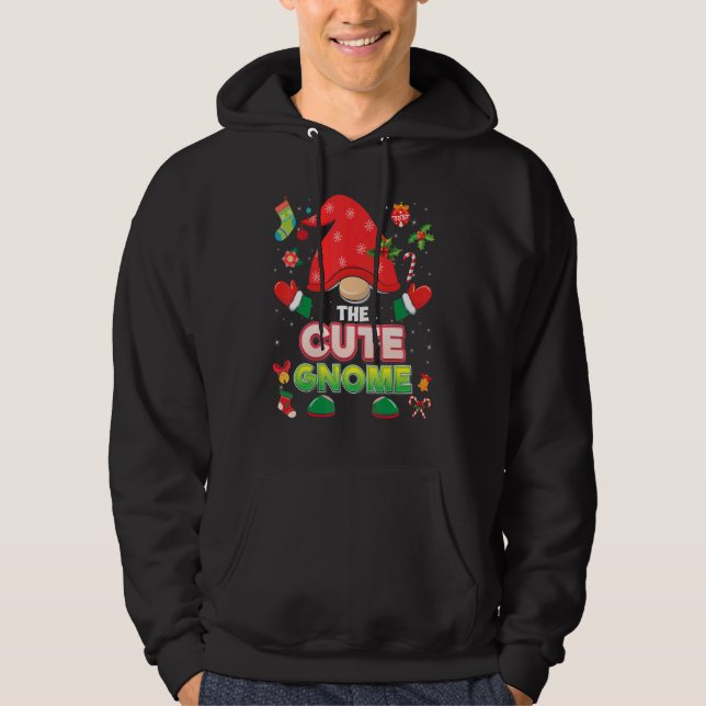 The Cute Gnome Matching Family Merry Christmas Paj Hoodie (Front)
