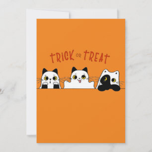 the cute halloween kittens thank you card