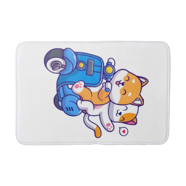 The Cute Shiba Couple Bath Mat (Front)