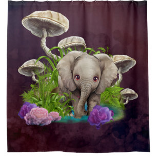 The Cutest Baby Elephant   Shower Curtain