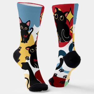 The Cutest Black Cat Socks - Black Cat Gift
