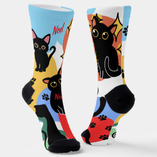 The Cutest Black Cat Socks - Black Cat Gift 
