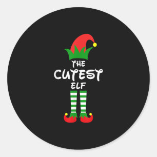 The Cutest Elf Family Matching Group Christmas Fun Classic Round Sticker