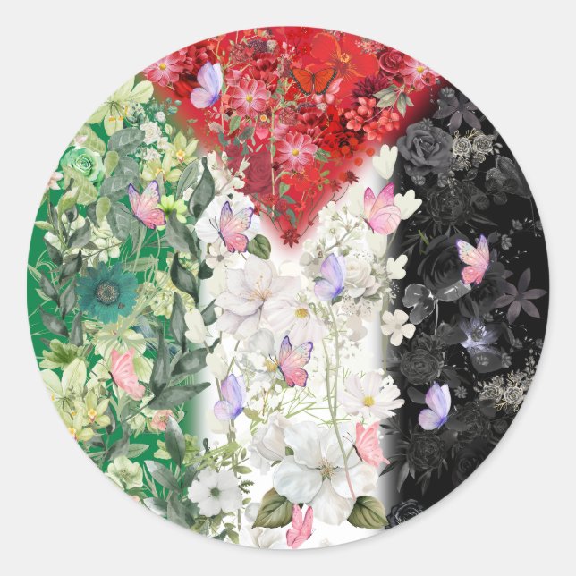 The Cutest Ever Palestine Sticker In Floral (Front)