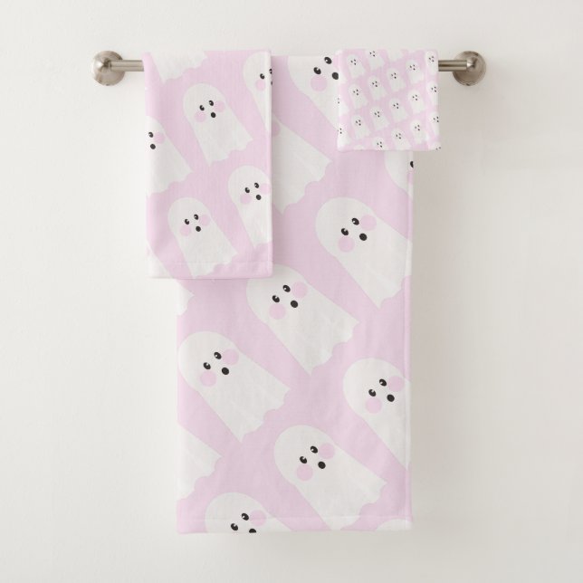 The cutest ghost pattern  bath towel set (Insitu)