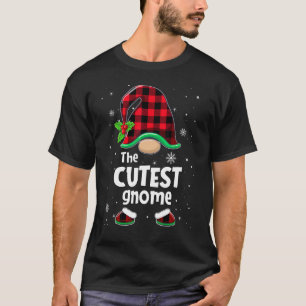 The Cutest Gnome Buffalo Plaid Christmas Matching T-Shirt