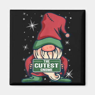 The Cutest Gnome Xmas Elf Matching Family Christma Magnet