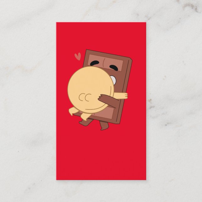 The Cutest Hug Pancake and Choco Valentine Love Business Card (Front)