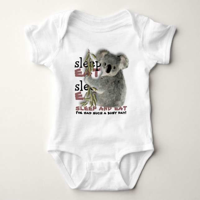 The Cutest Koala Eat And Sleep Baby Bodysuit (Front)