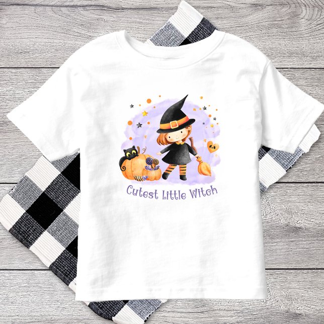 The Cutest Little Witch Halloween girl t-shirt (Creator Uploaded)