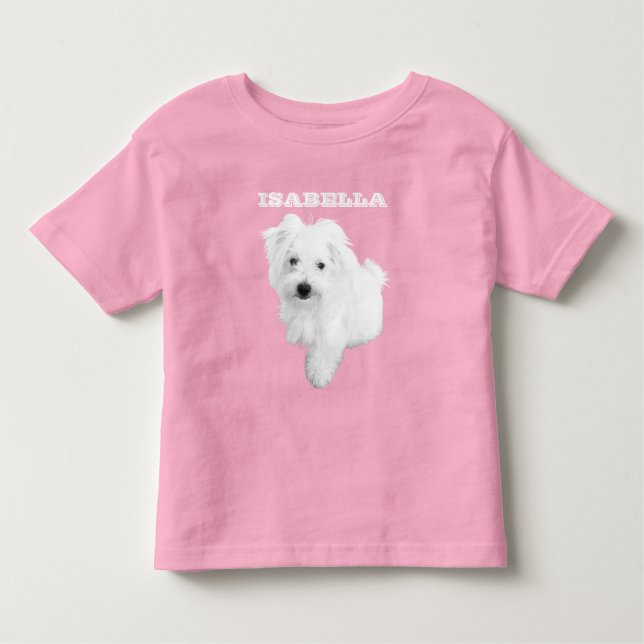 The Cutest Maltese Puppy Dog Toddler T-Shirt (Front)