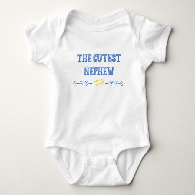 The cutest nephew baby boy blue aunt uncle gift baby bodysuit (Front)