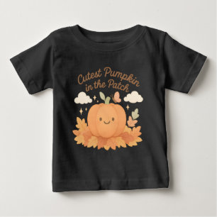 The Cutest Pumpkin in the Patch Fall Design Vibes Baby T-Shirt