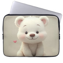 The cutest white bear laptop sleeve 13 inch
