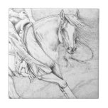 The Cutter Ceramic Tile<br><div class="desc">A two horse collage of a BIRO (ballpoint pen) drawing/illustration of a cutting horse with a small cutting horse. Drawn by the BIRO artist ~ Robin Cox.</div>