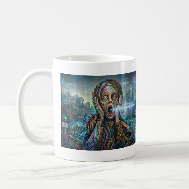 "The Cybernetic Scream" - Biomechanical Art Mug (Left)