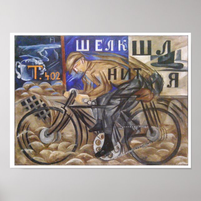 The Cyclist by Natalia Goncharova Poster (Front)