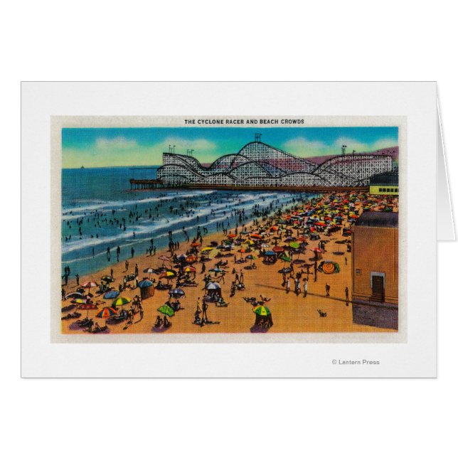 The Cyclone Racer and Beach Crowds, Long Beach (Front Horizontal)