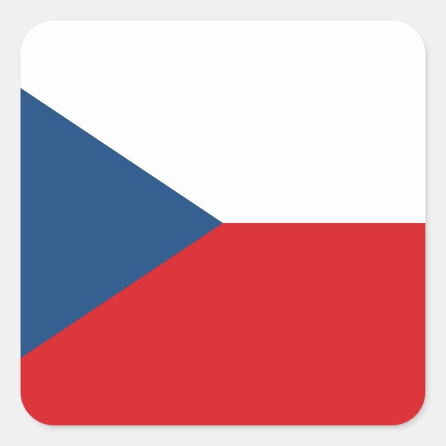 The Czech Republic Flag Square Sticker (Front)