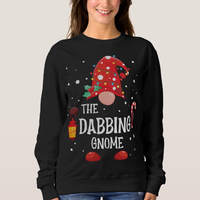 The Dabbing Gnome Matching Family Christmas Gnome  Sweatshirt (Front)