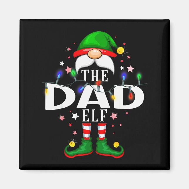 The Dad Elf Christmas Family Pajama Party  Magnet (Front)