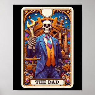 The Dad Tarot Card Skeleton Fathers Day Daddy Baba Poster