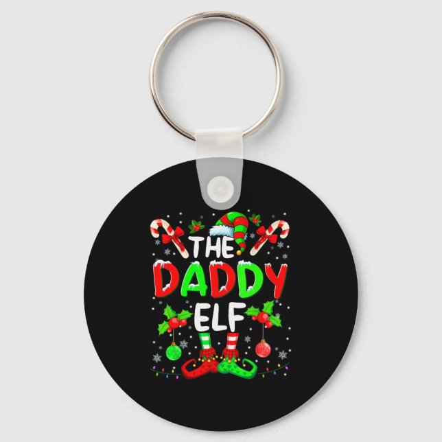 The Daddy Elf Costume Pajamas Pjs Christmas Xmas M Key Ring (Front)