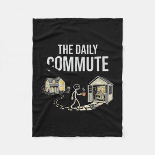 The daily commute funny woodworker carpenter humou fleece blanket