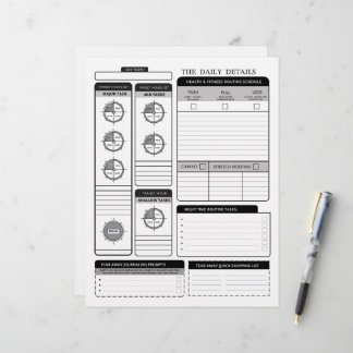 The Daily Details  Suppleimental Page Day Planning Custom Letterhead