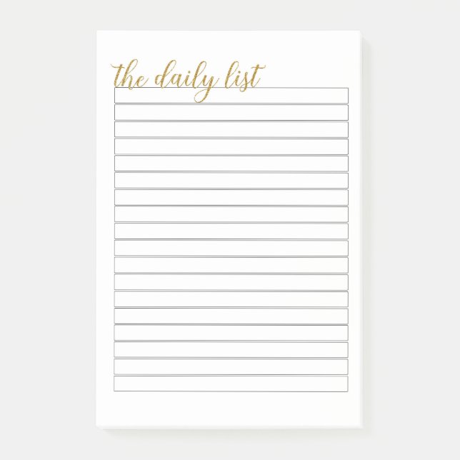 "The Daily List" Notepad (Front)