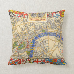 The Daily Telegraph Map of the Royal Wedding Route Cushion