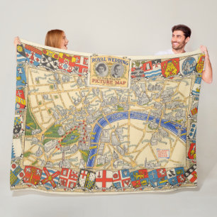 The Daily Telegraph Map of the Royal Wedding Route Fleece Blanket