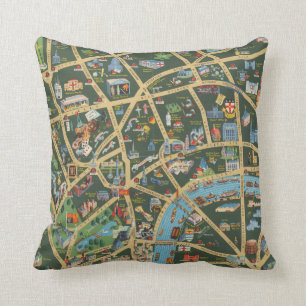 The Daily Telegraph Picture Map of London Cushion