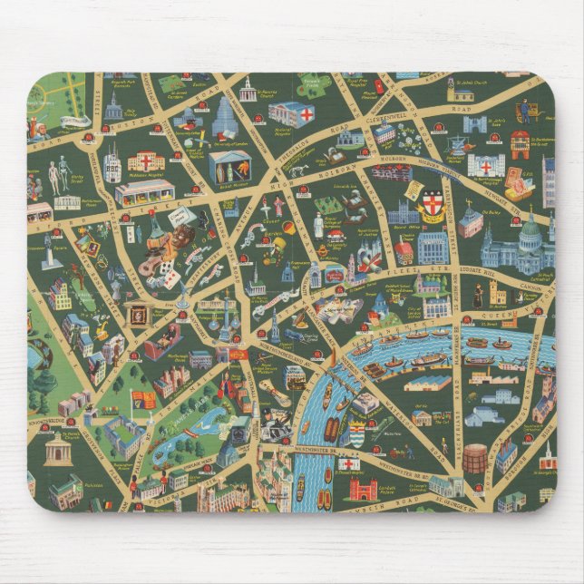 The Daily Telegraph Picture Map of London Mouse Pad (Front)