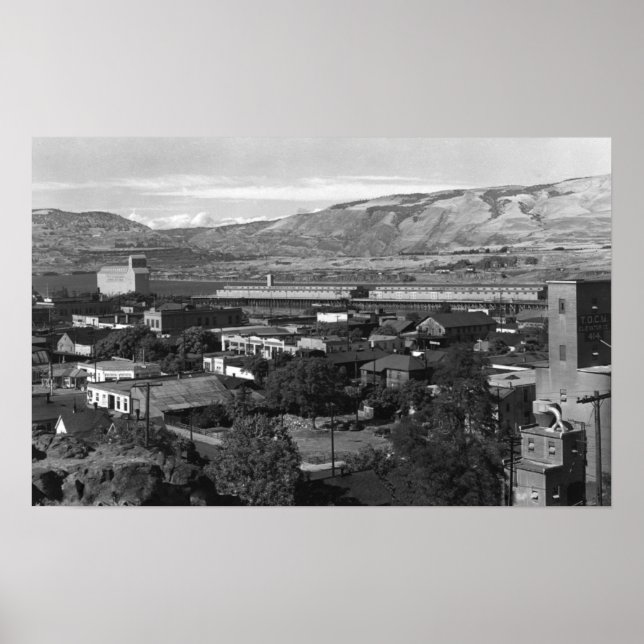 The Dalles, Oregon Dock View from 4th Street Poster (Front)