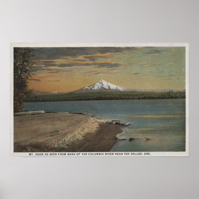 The Dalles, Oregon - Mt. Hood from Columbia Rive Poster (Front)