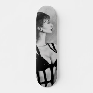The Dame Original Art Portrait Drawing Skatedeck Skateboard