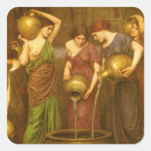 The Danaides by John William Waterhouse Square Sticker
