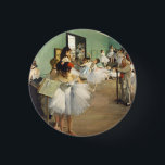 The Dance Class Edgar Degas     3 Cm Round Badge<br><div class="desc">The Dance Class 1874.  Edgar Degas. Cute group portrait. Ballerinas in white dresses stand at the ticket office and listen to their dance teacher. The old man leans on a cane. Reproduction of famous works of art  images in the public domain.</div>